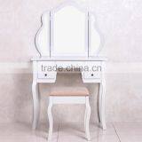 French Country Shabby Chic Makeup Mirrored Furniture Dressing Table thumbnail-2