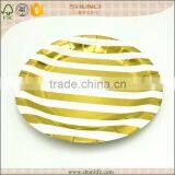 Fireproof Paper Plates Gold for Party