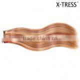 18inch P 33 and 613 Dark Aubrun and Bleach Blond 105 Gram Good Ratio Remy Cuticle Intact Virgin Mongolian Human Hair Extension thumbnail-1