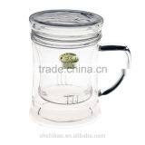 Clear Drinking Glass Tea Cup With Handle thumbnail-2