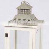 Cheap Wooden Lantern With Metal Top White Color thumbnail-5