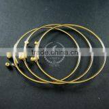 65mm Diameter 14K Light Gold Plated Brass Double Beads Screw Top Adjustable DIY Wiring Bracelet Bangle Supplies 1900095 thumbnail-1