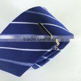 Men's Blue/white 100% Silk Tie With Diagonal Strip Design thumbnail-1