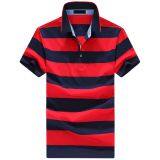 Yixigeluo2017 Summer Middle Aged Men's Short Sleeved T-shirt Men's Lapel Stripe Half Sleeve Straight Tube Coat Polo Shir thumbnail-1