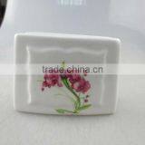Square Porcelain Napkin Holder With Flower Design thumbnail-1