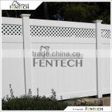 Fentech White Lattice-Top Vinyl Privacy PVC Fence for Yard Gargen