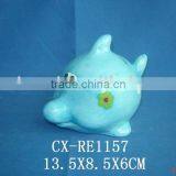 Blue Ceramic Dolphin thumbnail-1