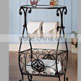 Metal Storage Coffee Table Gramercy Scroll Design Bathroom Glass Table thumbnail-1