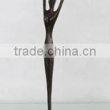 slim metal dancing lady sculpture