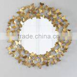 Gold Butterfly Round Antique Wall Mirror thumbnail-1