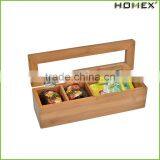 Kitchenware Bamboo Box With Lid For Sundries,Bamboo Tea Storage Box/Homex_Factory thumbnail-2