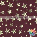 Cotton Fabric Bundle Quilting Sewing Fabric Gold Stars Printed Brown Cotton Fabrics thumbnail-1
