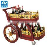 Custom Luxury Wooden Liquor Service Wine Trolley thumbnail-5