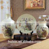 Set of 3 Piece Home Decoration Ceramic Vase, Ceramic Plate thumbnail-2