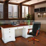 Writing Desk Two Tone Color White and Brown Model Scarlet