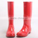 Over the Knee Back Lace-up Red Rubber Rain Boots for Women thumbnail-2