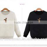 Latest Gray Short Pullover O-neck Hoody With Printing for Women thumbnail-5