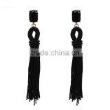 Bohemian Jewelry Rhinestone Gems With Long Colorful Tassel Charms Earrings for Women thumbnail-5