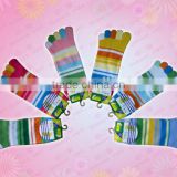 winter wear stripe five fingers Socks/finger soxs