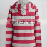Cheap Women Striped Jerseys Hoodie Varsity Jackets With Hat thumbnail-2