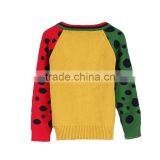 High Quality Contrast Color Cable Knit Boy's V-neck Cardigan Sweater thumbnail-2