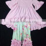 Children Sets Girls Ruffle Outfit Top and Capri Back to School Clothing Set Korean Kids Clothes Wholesale thumbnail-3