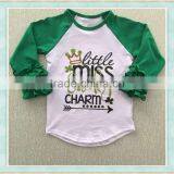 Pictures of Girls Cotton Tops Long Rufflee Sleeve Print P106-100 Latest Fashion Design thumbnail-1