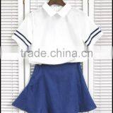 2017 New Design Summer Chiffon Lolita White Sailor Sexy Girls High School Uniform Design thumbnail-3