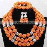 Plastic Necklace Nigerian Wedding Earrings African Bangles Jewelry Sets thumbnail-3