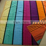 Factory supply 100%cotton largerest size yarn-dyed dobby stripe velour beach towel