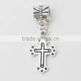 Dangling "Cross" Charm Bead for Snake Chain Charm Bracelet,Charm Bead for Snake Chain Charm Bracelet,encanto Cruz thumbnail-1