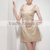 Spring New Design A-line V-neck Short/mini Sequined Evening Dress Lace Party Gowns thumbnail-5