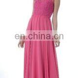 C5010 Hot Red Chiffon Lace Knee Length Bow Sash Bridal Evening Dress thumbnail-1