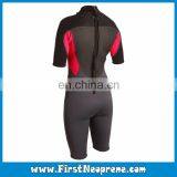 Keep Warm 2/3MM CR Rubber Women Short Sleeve Back Zipper Shorty Diving Suit thumbnail-6