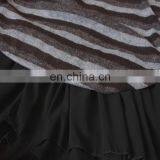 With Chiffon Lining Acrylic Striped Frill Hem Casual Wear Tunic For Fat Women thumbnail-3