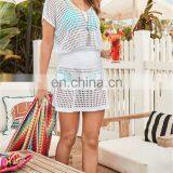 Летнее женское сетчатое вязанное крючком купальник-платье для пляжа