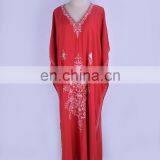 Plus Size Red Cotton Beach Dress Embroidery Robe de Plage Bikini Cover up Beachwear Pareos de Playa Mujer Beach Tunic Cover Ups thumbnail-4