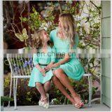 2019 Mother And Daughter Half Sleeve Dresses Family Princess Light Green Mother Daughter (this Link for WOMAN) thumbnail-1