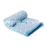 50''x60''Soft Geometric Pattern Cozy Blue Knitted Throw Blanket for Couch/Sofa/Travel thumbnail-3