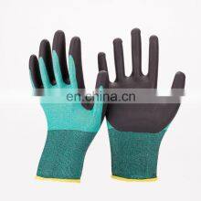 18 Gauge HPPE Liner PU Palm Coated ANSI Cut Level 3 Work Gloves Slip Resistant Anti Cut Safety Gloves For Construction thumbnail-1