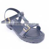Barefoot Low Price Ladies New Design Double Golden Buckles Flat Barefoot Ankle Sandals thumbnail-2