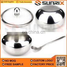 Best Selling Stainless Steel Drum Shaped Bowl With Glass Lid And Spoon thumbnail-3