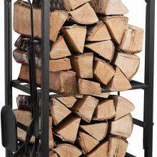 Fireplace Tools Set With 4 Fireplace Accessories Holds a Great Amount of Wood Fireside Logs Sturdy Firewood Rack thumbnail-2