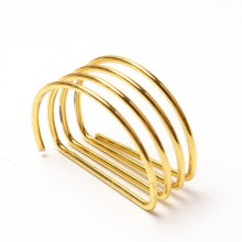 Wholesale Wedding Shiny Gold Spiral D Shaped Napkin Ring thumbnail-1