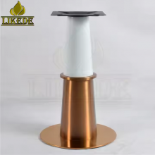 Luxury Modern Brushed Rose Gold Metal Round Rose Gold Stainless Steel Dining Table Base Furniture Legs thumbnail-5