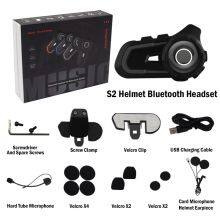 S2 Motorcycle Accessories Support 2 Riders Bluetooth Intercom System Connection 2 Mobile Phones Walkie Talkie 800 Meters Helmet Intercom Headset thumbnail-5