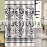 100% polyester luxury flower print design shower curtain for hotel, family, waterproof bath curtain
