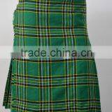 Irish National 5 Yard Tartan Kilt Made Of Fine Quality Tartan Material