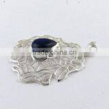 Charming Blue Lapis Pendant, Silver Jewellery India, Gemstone Silver Jewellery thumbnail-4