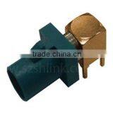 Fakra "Z" Plug Male PCB Right Angle RA Waterblue /5021 Neutral Coding